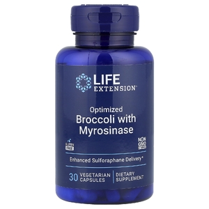 Life Extension, Оптимизированная брокколи и мирозиназа, 30 вегетарианских капсул