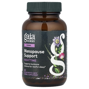 Gaia Herbs, для женщин, добавка для поддержки в период менопаузы, для приема перед сном, 60 жидких капсул Phyto-Caps®