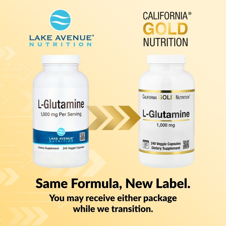 California Gold Nutrition, L-глютамин, 1000 мг, 240 растительных капсул
