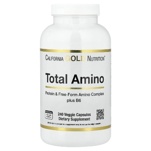 California Gold Nutrition, Total Amino с витамином B6 и смесью 20 аминокислот, 240 вегетарианских капсул