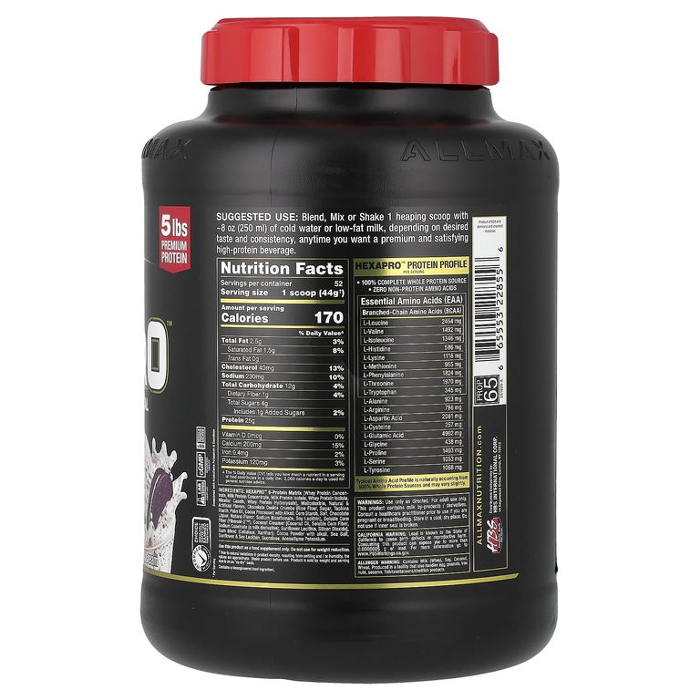 ALLMAX, Hexapro™, высокобелковая смесь для низкокалорийного питания, печенье и сливки, 2,27 кг (5 фунтов)