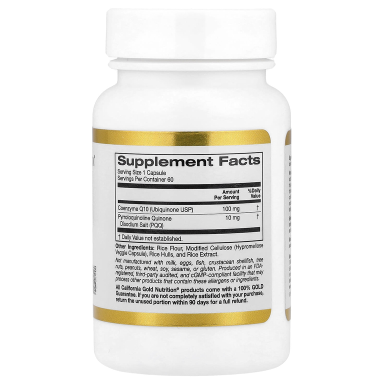 California Gold Nutrition, коэнзим Q10 с PQQ, 60 растительных капсул