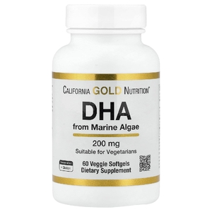 California Gold Nutrition, ДГК из морских водорослей, 200 мг, 60 вегетарианских капсул