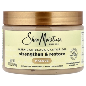 SheaMoisture, ямайское чёрное касторовое масло, укрепляющая и восстанавливающая маска, 326 г (11,5 унции)