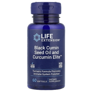Life Extension, Масло семян черного тмина и Curcumin Elite ™, 60 мягких таблеток