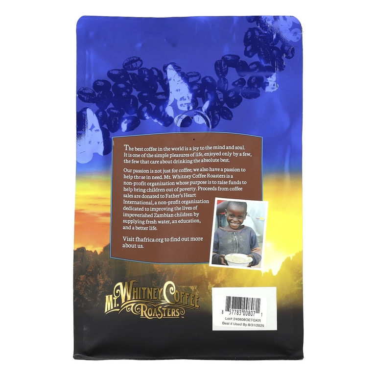 Mt. Whitney Coffee Roasters, Organic Ethiopia Guji, молотый кофе, средней обжарки, 340 г (12 унций)