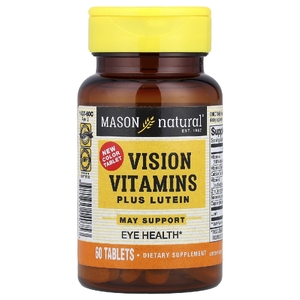 Mason Natural, витамины для зрения с лютеином, 60 таблеток