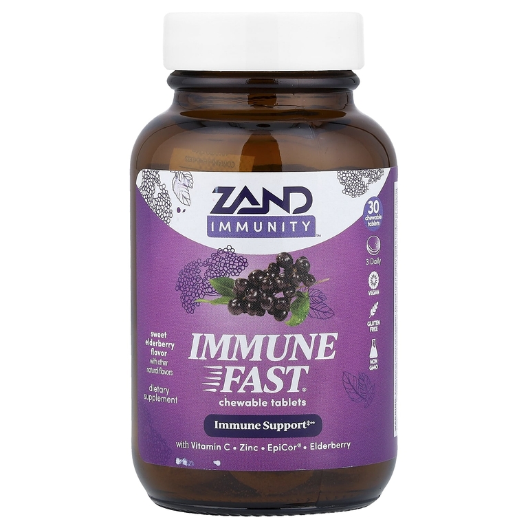 Zand, Immunity, Immune Fast, сладкая бузина, 30 жевательных таблеток