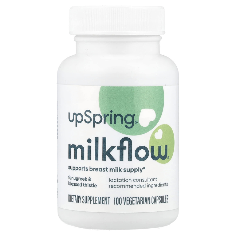UpSpring, Milkflow, пажитник и кникус благословенный, 100 растительных капсул