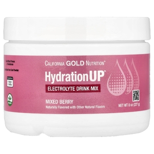 California Gold Nutrition, HydrationUP®, смесь для приготовления электролитического напитка с кальцием, калием, витамином C и витамином E, со вкусом ягодного ассорти, 227 г (8 унций)