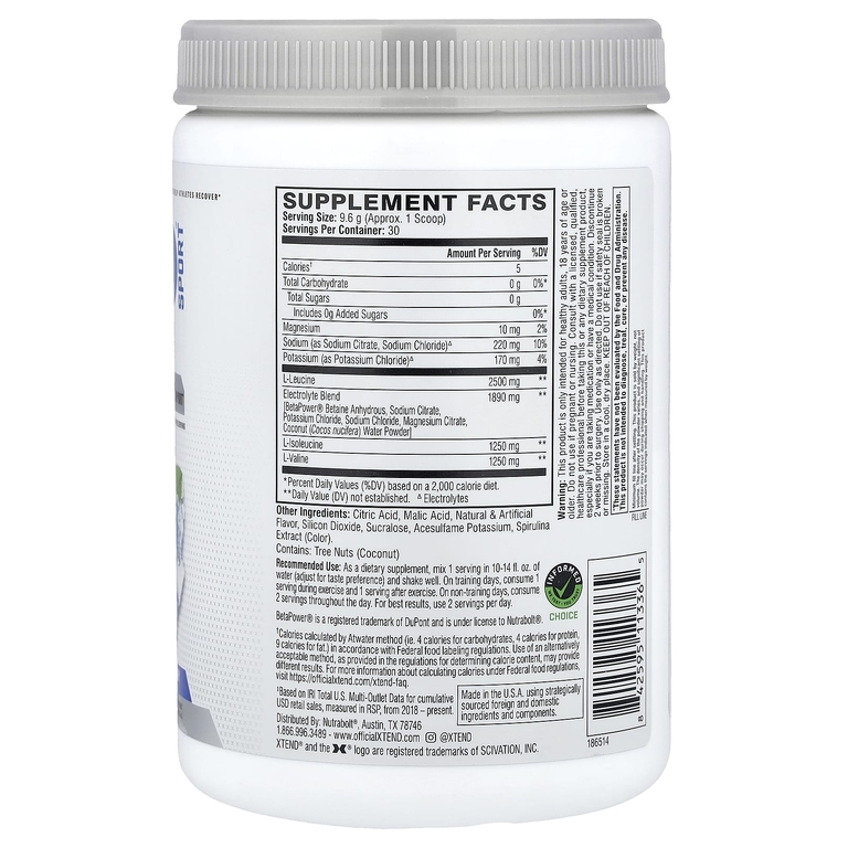 XTEND, Sport® Recovery, "Ледяная голубая малина", 288 г