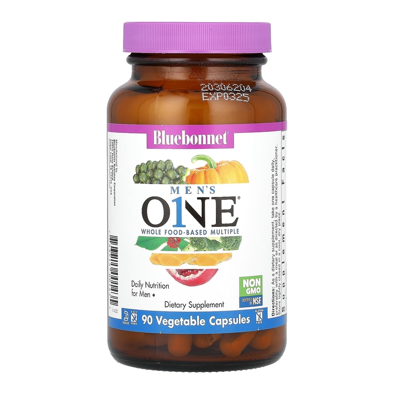 Bluebonnet Nutrition, Men's ONE, комплекс на основе цельных продуктов, 90 растительных капсул