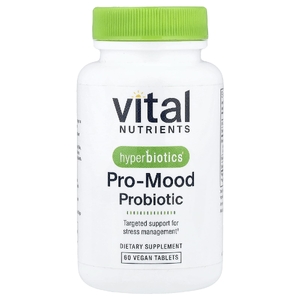 Vital Nutrients, Hyperbiotics®, пробиотик для улучшения настроения, 60 веганских таблеток