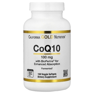 California Gold Nutrition, коэнзим Q10 с экстрактом чёрного перца Bioperine®, 150 вегетарианских капсул