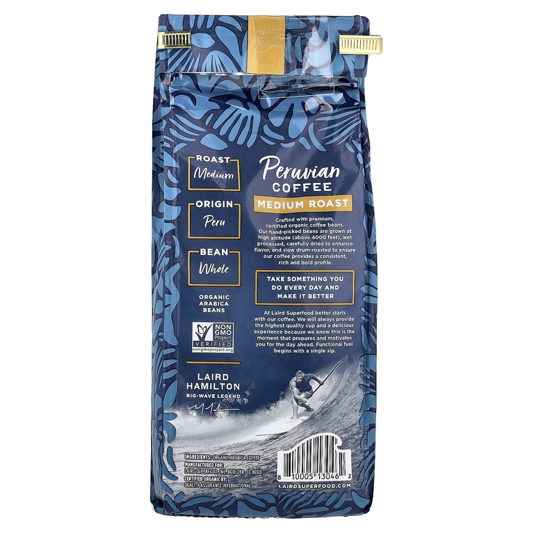 Laird Superfood, перуанский кофе, цельные зерна, средней обжарки, 340 г (12 унций) (Товар снят с продажи) 