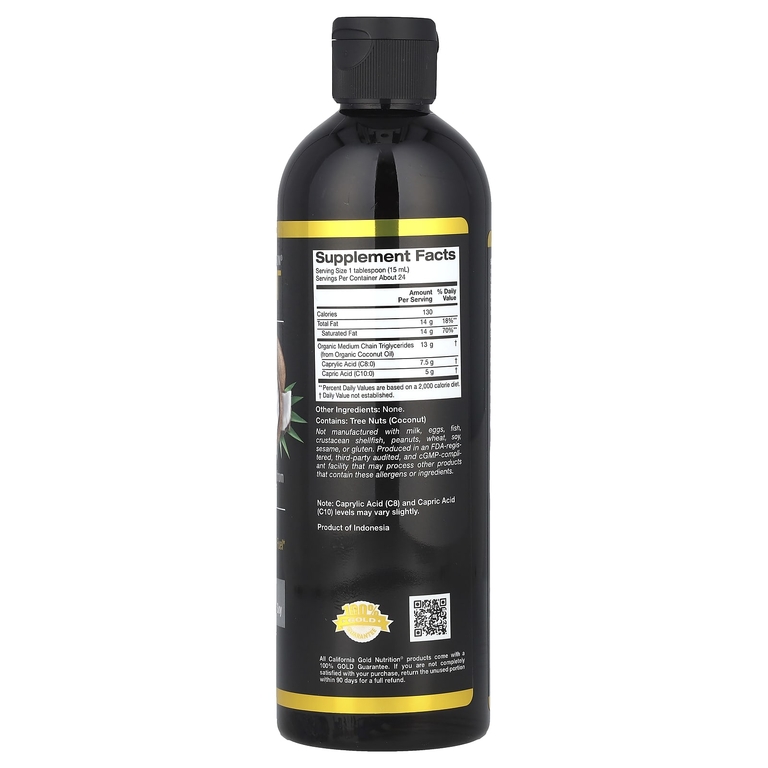 California Gold Nutrition, Sport, органическое масло MCT, без добавок, 355 мл (12 жидк. унций)