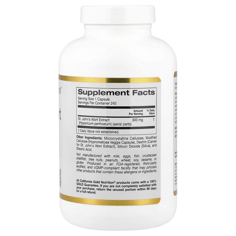 California Gold Nutrition, экстракт зверобоя, 300 мг, 240 растительных капсул